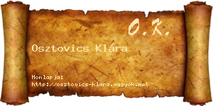 Osztovics Klára névjegykártya